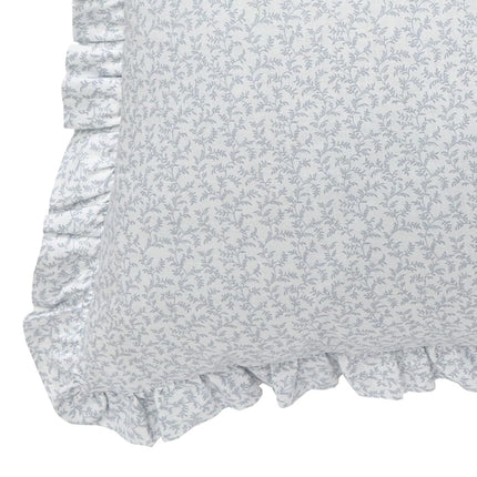 Laura Ashley Decorative Pillow Case for Bedroom and Home Décor, Cotton, Chloe Blue, European-Square