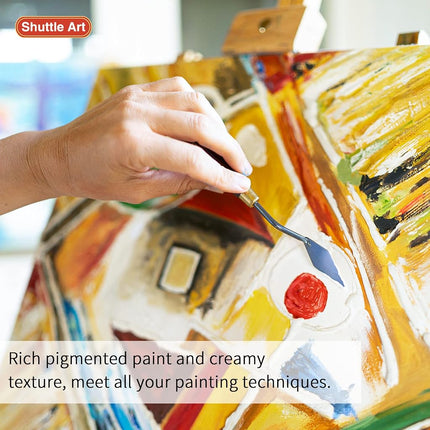 Shuttle Art Acrylic Paint, 18 Colours Acrylic Paint Bottle Set (240ml/8.12oz), Rich Pigmented Acrylic Paints, Bulk Painting Supplies for Artists, Beginners and Kids on Rocks Crafts Canvas Wood Ceramic