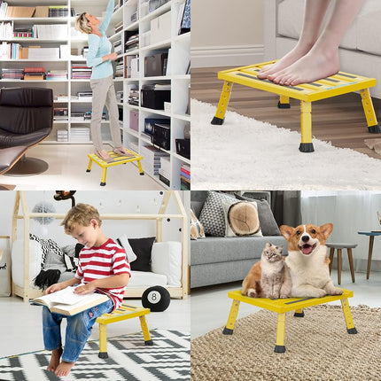 Marudina Large Platform RV Steps, 3-Level Adjustable Height Aluminum Folding Step Stool, Light Folding Anti-skidding RV Step, Supports Up to 1,000 lb (17.5" X 13.5" Large Platform)