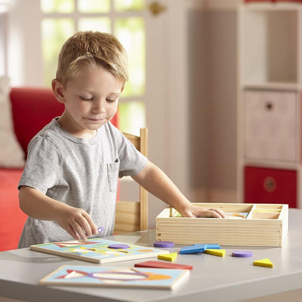 Melissa & Doug Beginner Wooden Pattern Blocks Educational Toy
