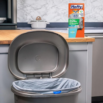 Hefty Ultra Strong Tall Kitchen Trash Bags, 35% Recovered Materials, Seaside Breeze, 13 Gallon, 80 Count