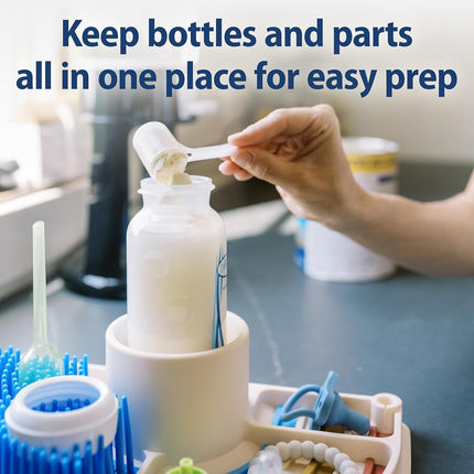 Dr. Brown’s 2-in-1 Dry & Prep Silicone Mat, Silicone Baby Bottle Drying Mat with Removable Pegs for Baby Essentials, Built-in Bottle Prep, BPA-Free