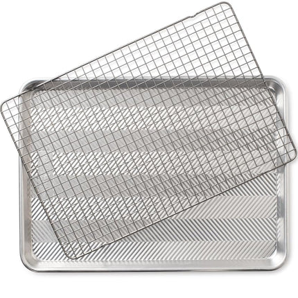 Nordic Ware Prism Half Sheet with Oven Safe Grid, 1 Pack, Natural