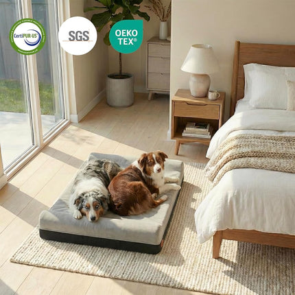 LaiFug Orthopedic Dog Bed, Large Dog Beds for Large Dogs, Memory Foam Anxiety Pet Bed X Large, Washable Dog Bedding Firm Support Pet Crate Bed