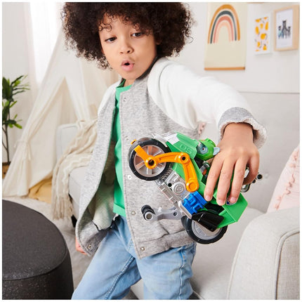 Paw Patrol, Moto Pups Rocky’s Deluxe Pull Back Motorcycle Vehicle with Wheelie Feature and Figure