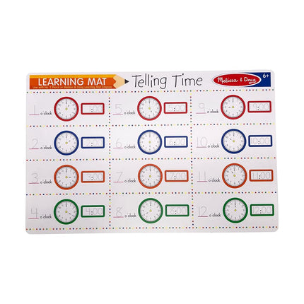 Melissa & Doug Time Telling Mat - Learning Mat for Kids