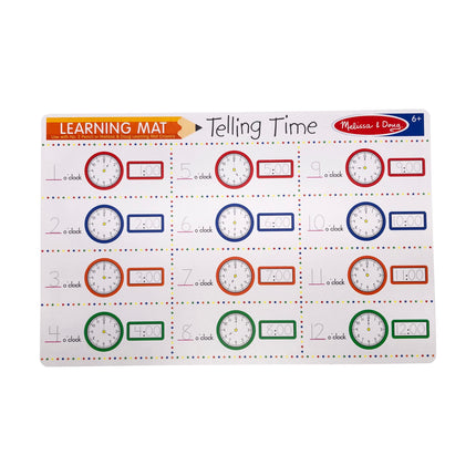 Melissa & Doug Time Telling Mat - Learning Mat for
