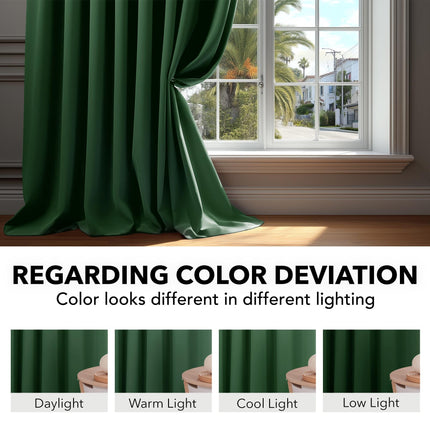 Deconovo Short Blackout Curtains for Small Windows Thermal Insulated Rod Pocket and Back Tab Curtains 42Wx45L Inch Dark Forest 2 Panels