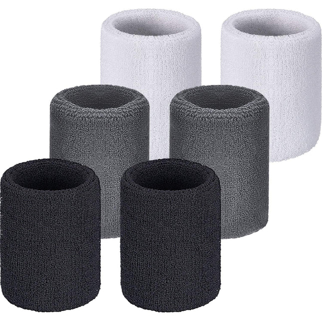 6 Pieces Wrist Sweatbands, Tennis Wrist Bands, Abs