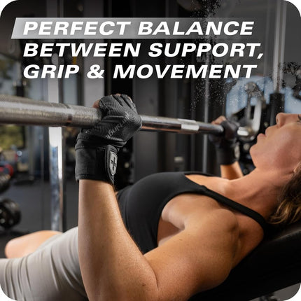 Harbinger Pro Wristwrap Gloves 3.0 - Enhanced Grip, Superior Wrist Support, Breathable Stretch Lycra, Durable Leather Palm, Women's