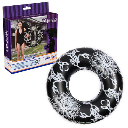 Swimways Wednesday Swim Tube Pool Float, Inflatable Pool Floats & Kids Pool Toys, Swimming Pool Accessories & Beach Essentials for Teens Aged 14 & Up