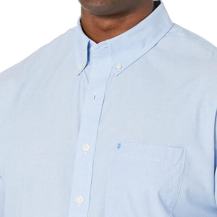 Izod Men's Performance Comfort Long Sleeve Solid Button Down Shirt, American Dream, XL