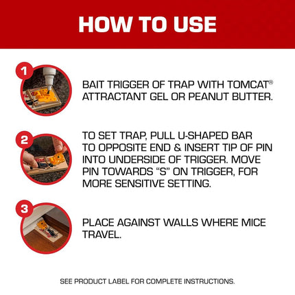 Tomcat Mouse Traps (Wooden), 4 Traps
