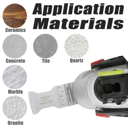 Vearter 6PCS Diamond Oscillating Saw Blades Kit, for Grit Grout Removal