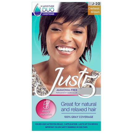 Just 5 Women's 5 Minute Permanent Hair Color, Dark