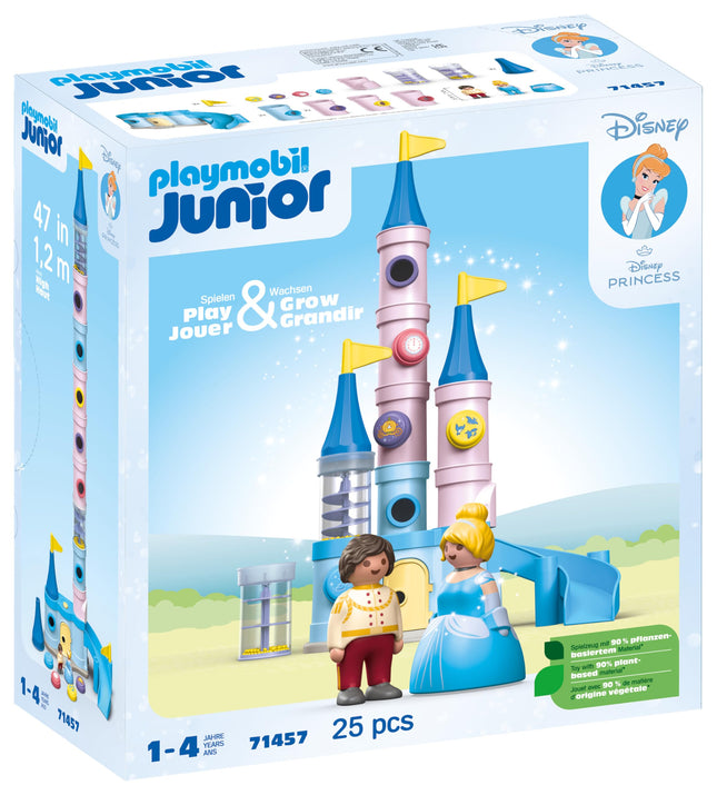 Playmobil 71457 JUNIOR & Disney: Cinderella's Castle, toys for toddlers, made from over 90% plant-based plastics, gifting toy and fun imaginative role-play, playsets for children ages 12 months+
