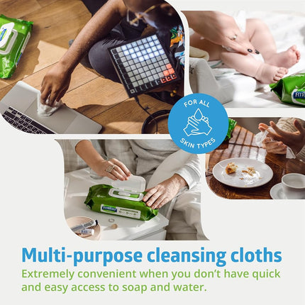 Medline AloeTouch Quilted Heavyweight Personal Cleansing Cloth Wipes, 576 Count, Unscented, 8 x 12 inch Adult Large Incontinence Wipes