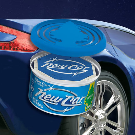 Little Trees Car Air Freshener. Fiber Can Provides a Long-Lasting Scent for Auto or Home. Adjustable Lid for Desired Strength. New Car Scent, 4 Air Fresheners