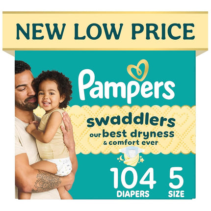 Diapers Size 5, 104 Count - Pampers Swaddlers Disposable Baby Diapers, Enormous Pack