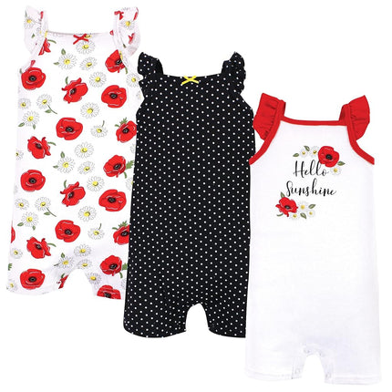 Mamelucos de algodón unisex Hudson Baby, Poppy Daisy, 12-18 meses