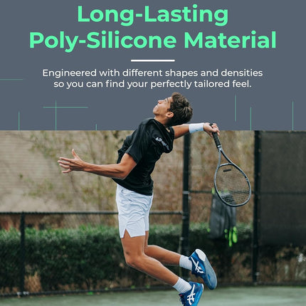 ADV Tennis Dampener with Custom Feel, Racket Shock Absorber to Reduce Vibration and Stay on The Racket, Engineered Poly-Silicone Tennis Racket Dampener, Blue, Variety 3-Pack…