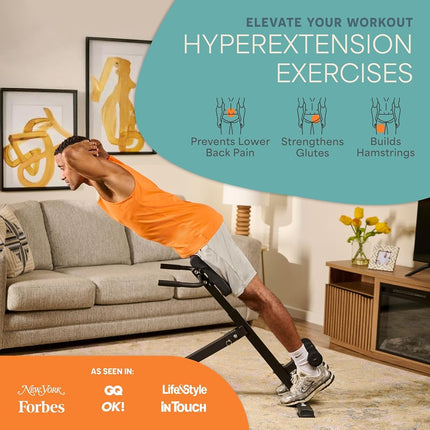 Lifepro Foldable Roman Chair Hyperextension Bench & Dip Station - Multi-Purpose Workout Chair & Back Extension Bench for Upper Body, Lower Body, & Core Strength Training - 330 Lbs Weight Capacity