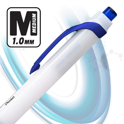 Pentel GlideWrite with TechniFlo Ink Ballpoint Pen, (1.0mm) Med. Line, Black/Blue Ink, 48 Pieces (BX910AC-4)