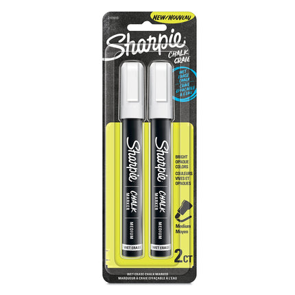 Marcador de tiza borrable en húmedo Sharpie, 2 unidades, blanco