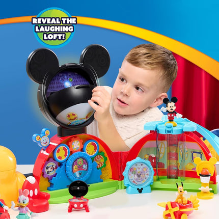Just Play Disney Jr. Mickey Mouse Clubhouse 28 Inch Deluxe Game with 2 Exclusive Figures as a Gift, Lights and Sounds, 18 Pieces, Toy for Children from 3 Years