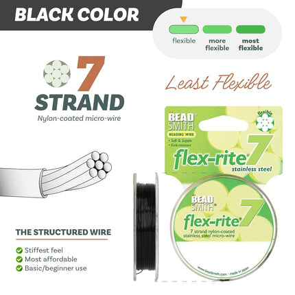The Beadsmith Flex-Rite Beading Wire, Nylon-Coated Stainless-Steel Wire