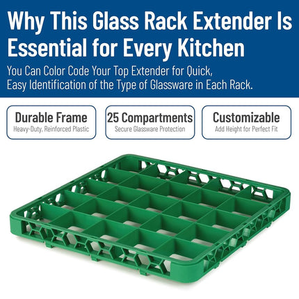 Rallonge de casier à verres divisé Carlisle FoodService Products OptiClean 25 compartiments (3-1/2"), vert
