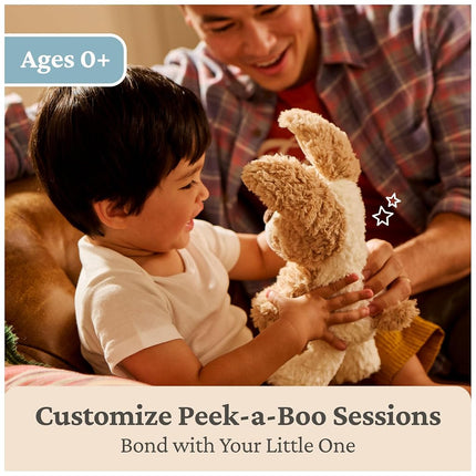 GUND Baby Peek-a-Boo Peeki Puppy Plush, Dog Stuffed Animal, Baby Toy for Ages 0 and Up, Brown/Cream, 7"