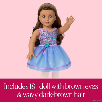 American Girl, Truly Me #117 Doll & Dance All Day Set, with Brown Eyes, Wavy Dark-Brown Hair, Tan Skin, Ages 6+