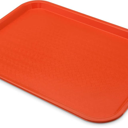 Bandeja de cafetería Carlisle FoodService Products Cafe Fast Food con superficie estampada para cafeterías, comida rápida y comedores, plástico, 16.31 x 12.06 x 0.7 pulgadas, naranja, (paquete de 24)