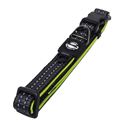 Collar de nailon para perros – Reflectante – Franklin Pet Supply Co™ – Ajuste cómodo – Neopreno – Ajustable – Grande – Verde