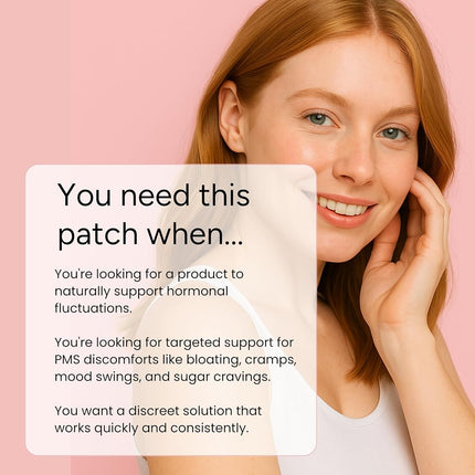 The Patch Remedy Pre Menstrual Patch | Chasteberry, Magnesium, Evening Primrose, Dong Quai, B6 & Vitamin E | 30 Patches