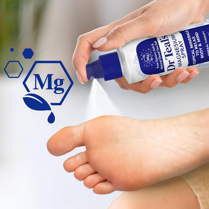 Dr Teal's Topical Magnesium Spray with Natural Dead Sea Salt, Fragrance Free, 8 fl oz (Pack of 2)