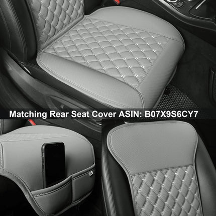 Black Panther Car Seat Cover, Luxury Car Seat Protector,Universal Anti-Slip Driver Seat Cover with Backrest, Diamond Pattern Embroidery (1Piece,Gray)