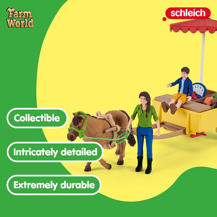 Schleich Farm World - 39Pc Sunny Day Mobile Farm Stand - Kids 3+ | 42528
