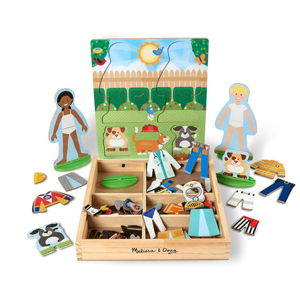 Melissa & Doug Occupations Magnetic Dress-Up Wooden Dolls Pretend Play Set