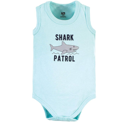 Hudson Baby Grenouillères sans manches en coton pour bébé, motif Shark Patrol, 3-6 mois