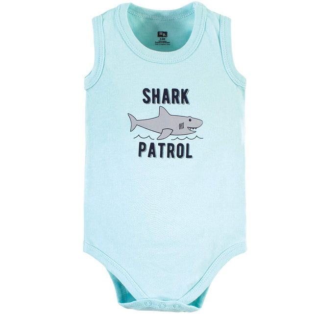 Bodysuits sin mangas de algodón unisex para bebé Hudson Baby, Shark Patrol, 3-6 meses