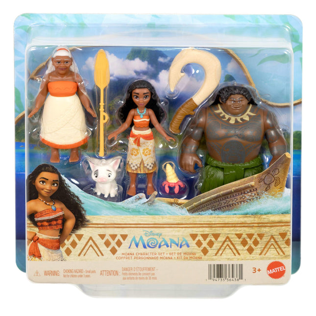 Mattel Disney Moana Small Doll 3-Pack with Moana, 