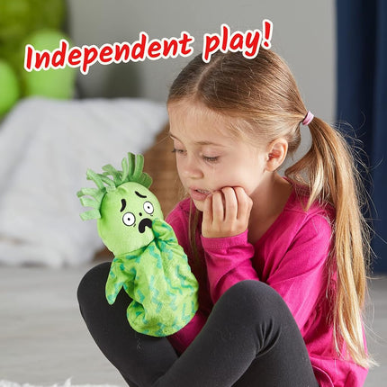 Learning Resources Feelings Family Hand Puppets Set, Hand Puppets for Kids, Learn About Feelings, 5 Emotions Hand Puppets Happy, Sad, Surprised, Angry and Scared