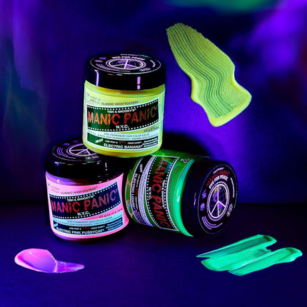 Manic Panic Semi Permanent Neon Yellow Hair Dye, Electric Banana, 4oz, 2pk
