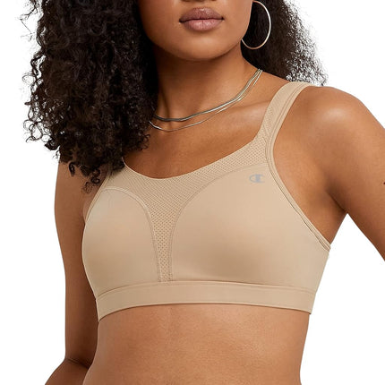 Champion Womens Women's Sports Bra, High-Impact, Maximum Support, Breathable, Moisture Wicking, Nude, 32C