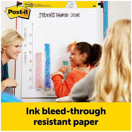Post-it® Tabletop Easel Pad with Primary Lines, White with Primary Lines, 20" x 23" (MMM563PRL)