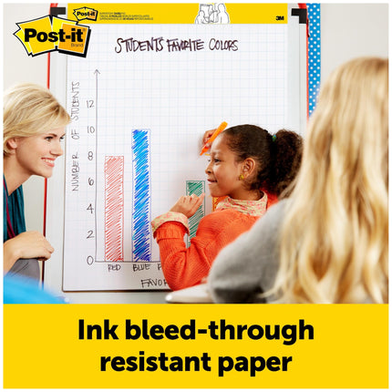 Post-it® Tabletop Easel Pad with Primary Lines, White with Primary Lines, 20" x 23" (MMM563PRL)