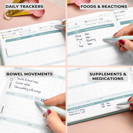Clever Fox Food Sensitivity Journal Large – Daily Intolerance & Symptom Log for IBS, Diabetic, Low Fodmap, Elimination Diet – Health Tracker, 8.3x11” (Aquamarine)
