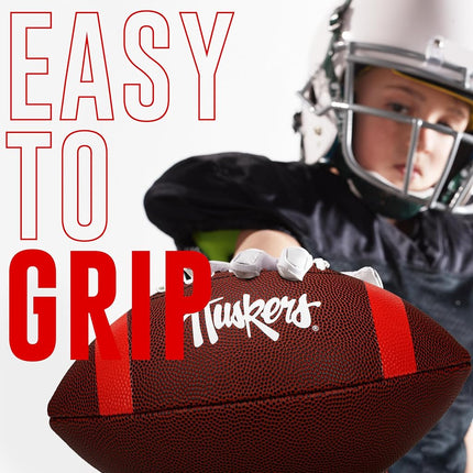 Franklin Sports Nebraska Huskers Kids NCAA Youth Football - Official College Team Junior Footballs with Team Logos for Kids - Junior Size PVC Ball - Backyard + Tailgate Ball - 8.5"